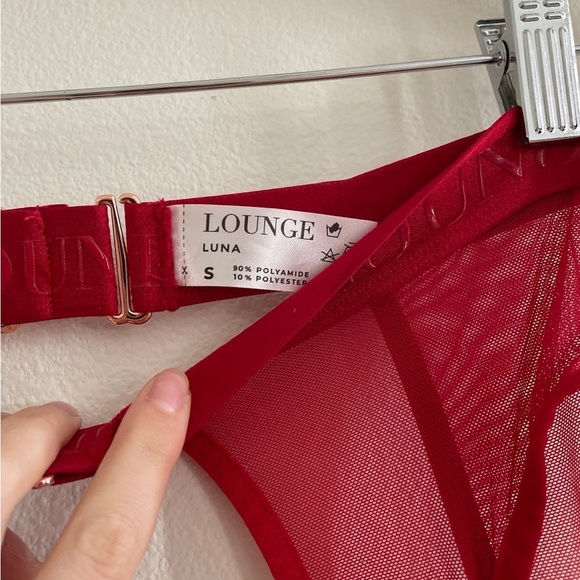 NWOT Lounge Luna Red Lingerie Set 32C and small - Picture 10 of 11